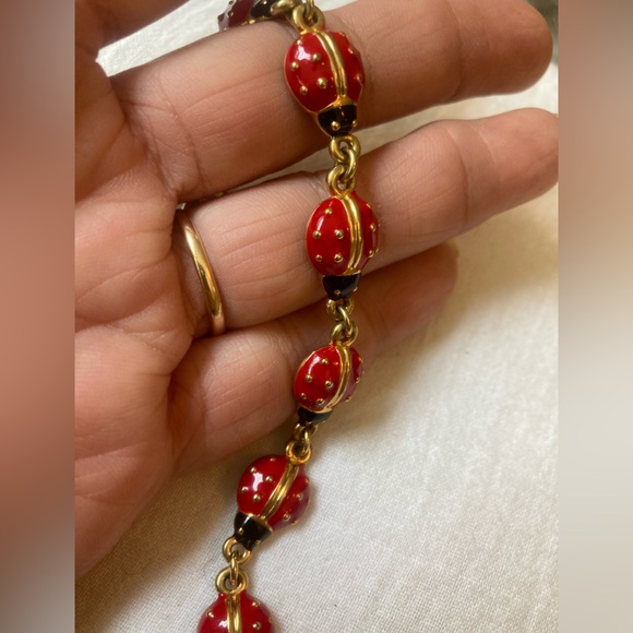 Red & Black Enameled Ladybug Bracelet - Picture 4 of 7